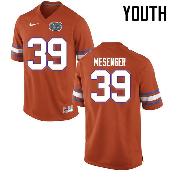 Youth NCAA Florida Gators Jacob Mesenger #39 Stitched Authentic Nike Orange College Football Jersey XVT1465XG